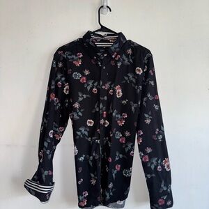 Floral Black Men's Shirt